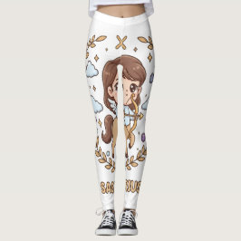 Cute Kawaii Sagittarius Zodiac Sign Leggings レギンス