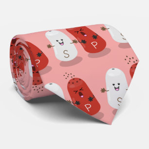 Cute kawaii salt and pepper shakers cartoon ネクタイ