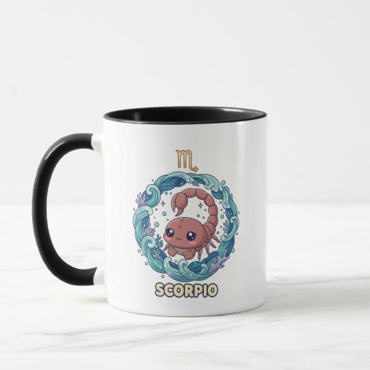 Cute Kawaii Scorpio Zodiac Sign マグカップ (左)