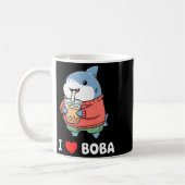 Cute Kawaii Shark Boba Tea Funny Bubble Tea Lover コーヒーマグカップ (左)