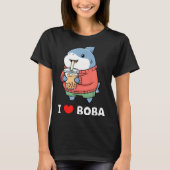 Cute Kawaii Shark Boba Tea Funny Bubble Tea Lover Tシャツ (正面)
