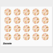 Cute Kawaii Shiba Inu Donut Pattern ラウンドシール (シート)
