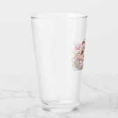 Cute Kawaii Shop Small Business Cat Pastel Pink Fl タンブラーグラス (右)