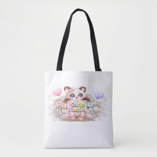 Cute Kawaii Shop Small Business Cat Pastel Pink Fl トートバッグ (正面)