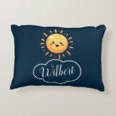 Cute Kawaii Solar System Planets Accent Pillow アクセントクッション (裏面)