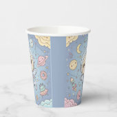 Cute Kawaii Space - Astronaut and Smiling Moon 紙コップ (左)