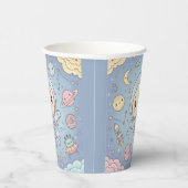 Cute Kawaii Space - Astronaut and Smiling Moon 紙コップ (右)