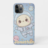 Cute Kawaii Space - Astronaut and Smiling Moon Case-Mate iPhoneケース (裏)