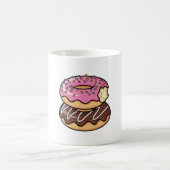 Cute Kawaii Stacked Donuts Illustration コーヒーマグカップ (中央)