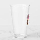 Cute Kawaii Stacked Donuts Illustration タンブラーグラス (右)