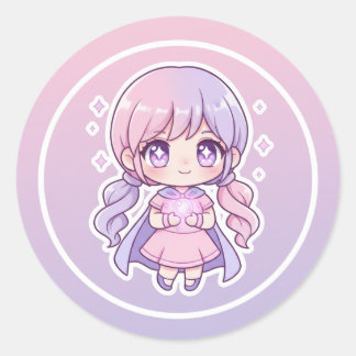 Cute kawaii stickers ラウンドシール