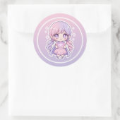 Cute kawaii stickers ラウンドシール (バッグ)