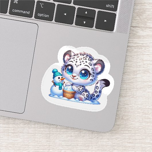 Cute Kawaii Stickers Snow Leopard Sticker Big Cat  シール (詳細)