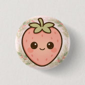 Cute Kawaii Strawberry Button 缶バッジ (正面)
