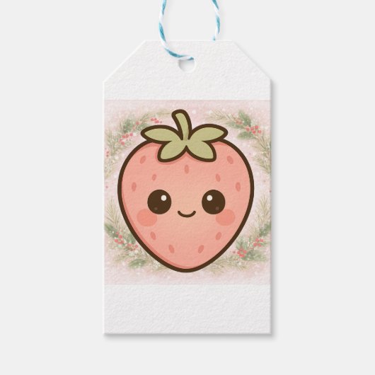 Cute Kawaii Strawberry Gift Tag ギフトタグ (正面)
