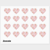 Cute Kawaii Strawberry Teddy Bear Pattern | Pink ハートシール (シート)
