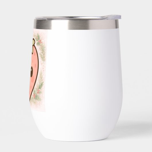 Cute Kawaii Strawberry Wine Tumbler (左面)
