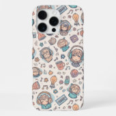 Cute Kawaii Style for Music Lovers and Retro Fans iPhoneケース (裏面)