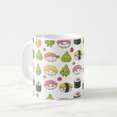 Cute Kawaii Sushi Pattern Coffee Mug コーヒーマグカップ (正面左)