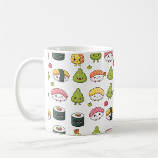 Cute Kawaii Sushi Pattern Coffee Mug コーヒーマグカップ