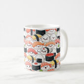 Cute Kawaii Sushi Pattern Coffee Mug | Fun Foodie コーヒーマグカップ (正面右)