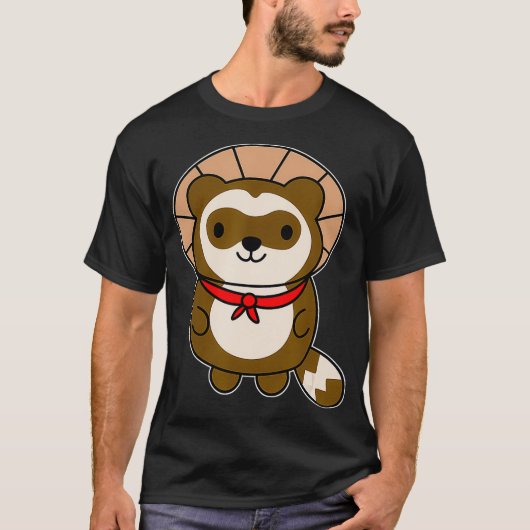 Cute Kawaii Tanuki   Japanese Raccoon Dog Gift Tシャツ (正面)