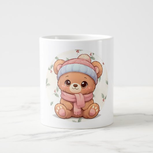 Cute Kawaii Teddy Bear Mug  ジャンボコーヒーマグカップ (正面)