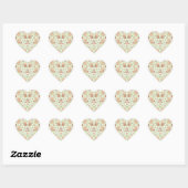 Cute Kawaii Teddy Bear Strawberry Picnic Pattern ハートシール (シート)