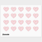 Cute Kawaii Teddy Bears & Strawberries Pattern ハートシール (シート)