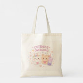 Cute Kawaii Tote Bag with Bunny & Bear トートバッグ (裏面)