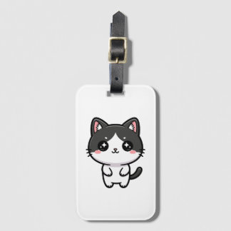 Cute Kawaii Tuxedo Cat Standing Character ラゲッジタグ