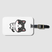 Cute Kawaii Tuxedo Cat Standing Character ラゲッジタグ (正面横)