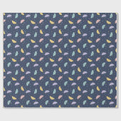 Cute Kawaii Umbrella Pattern Wrapping Paper Roll ラッピングペーパー (フラット)