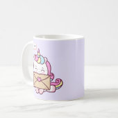 Cute Kawaii Unicorn Love Illustration コーヒーマグカップ (正面左)
