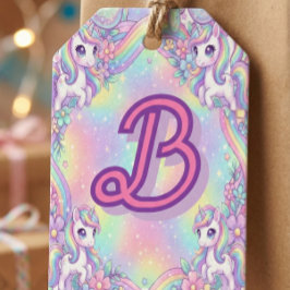 Cute Kawaii Unicorn Pastel Rainbow Magical ギフトタグ