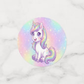 Cute Kawaii Unicorn Pastel Rainbow Magical コンフェッティ (スモール正面)