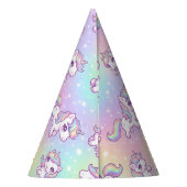 Cute Kawaii Unicorn Pastel Rainbow Magical パーティーハット (裏面)