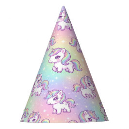 Cute Kawaii Unicorn Pastel Rainbow Magical パーティーハット