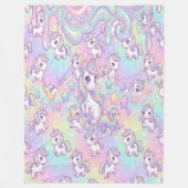 Cute Kawaii Unicorn Pastel Rainbow Magical  フリースブランケット (正面)