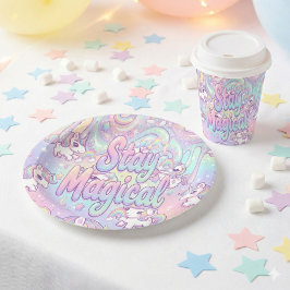 Cute Kawaii Unicorn Pastel Rainbow Magical 紙コップ