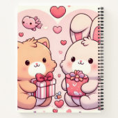Cute Kawaii Valentine Bunny Bear Love Gift ノートブック (裏面)