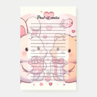 Cute Kawaii Valentine Bunny Bear Love Gift ポストイット