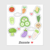Cute Kawaii Vegetable Stickers シール (シート)