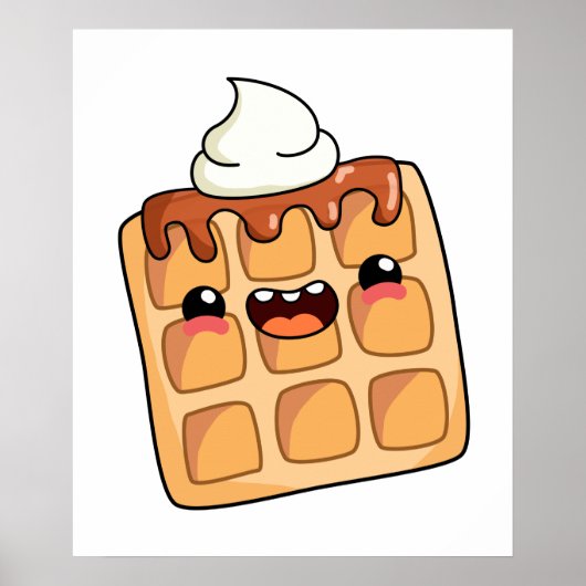 Cute Kawaii Waffle ポスター (正面)