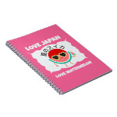 Cute Kawaii WATERMELON LOVE JAPAN Summer Fruit ノートブック (右側)