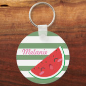 Cute Kawaii Watermelon Personalised キーホルダー (正面)