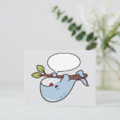 Cute Kawaii Whale Hanging on Branch ポストカード (スタンド正面)