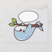 Cute Kawaii Whale Hanging on Branch ポストカード (正面)
