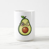 Cute Kawaii Winking Avocado with Glasses コーヒーマグカップ (中央)