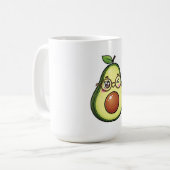Cute Kawaii Winking Avocado with Glasses コーヒーマグカップ (正面左)